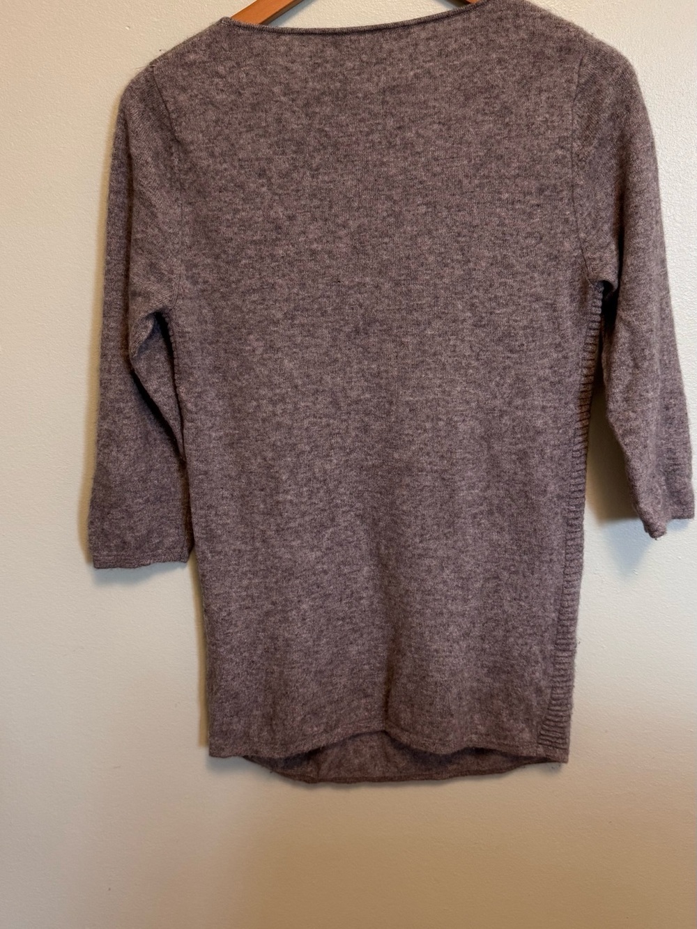 InCashmere Heather Gray Crewneck Cashmere-Blend Sweater - Picture 4 of 8